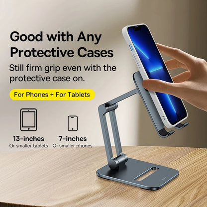 Baseus Phone Holder Stand Aluminum Alloy Cell Phone Tablet Stand Support for iPad iPhone 13 12 Samsung Mobile Phone Accessories