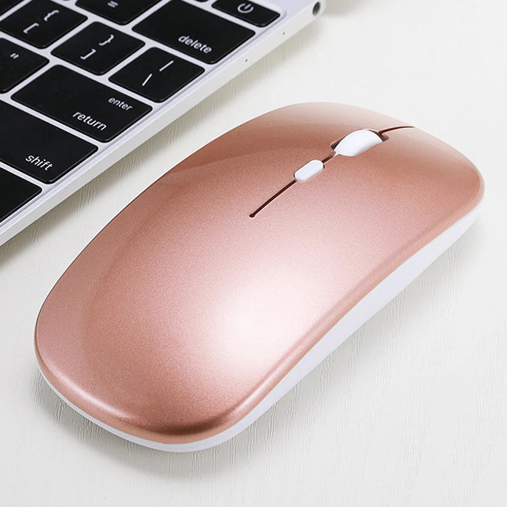 Wireless Mouse,Battery Version 2.4G Slim Portable Computer Mice for Notebook, PC, Laptop, Computer (Black and Pink Slivery)