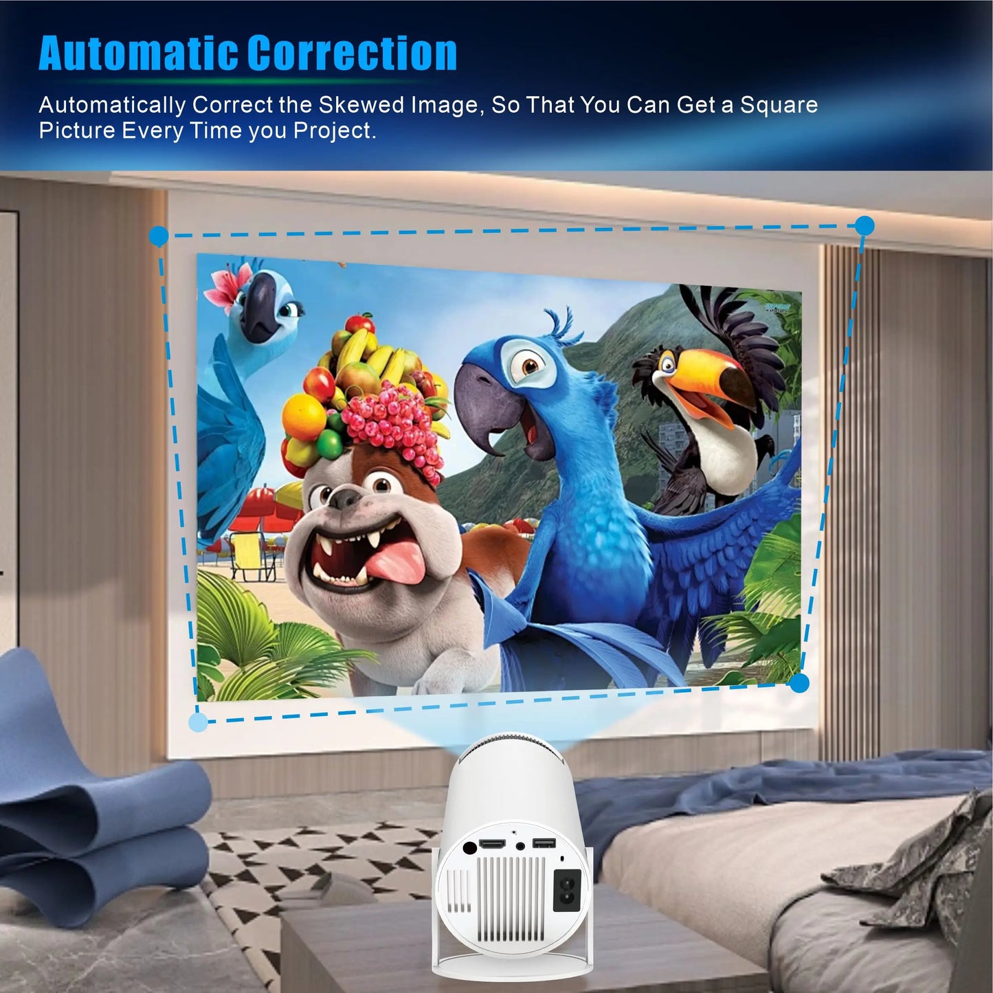 Magic Cube Projector HY300 PRO 4K Android 11 Dual Wifi6 260ANSI Allwinner H713 BT5.0 1080P 1280*720P Home Cinema Outdoor Projetor