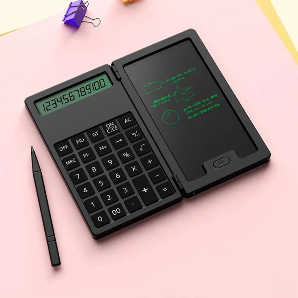 Calculator Portable Folding Writing Board 12 Digits Scientific Calculator with Large LCD Screen Pocket-sized Students Calculator