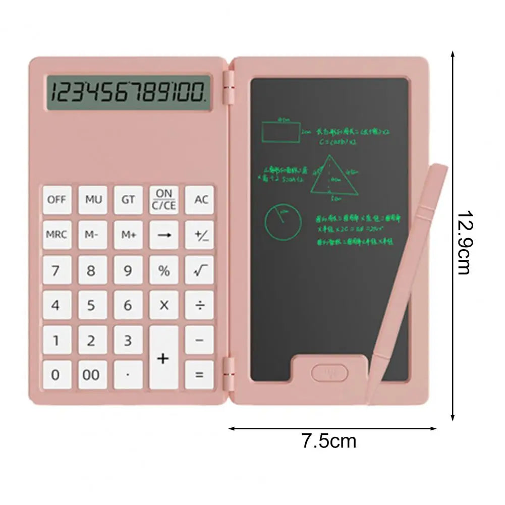 Calculator Portable Folding Writing Board 12 Digits Scientific Calculator with Large LCD Screen Pocket-sized Students Calculator