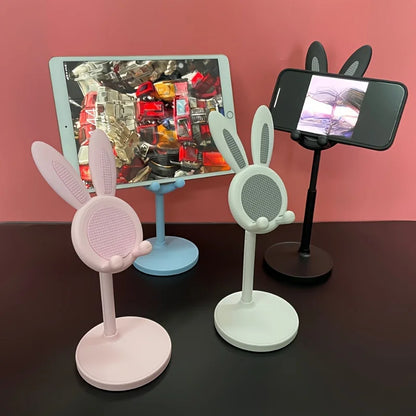 Cute Cartoon Bunny Phone Stand - Adjustable & Compatible With IPhone, Kindle, IPad, Switch, Tablet & More!