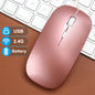Wireless Mouse,Battery Version 2.4G Slim Portable Computer Mice for Notebook, PC, Laptop, Computer (Black and Pink Slivery)