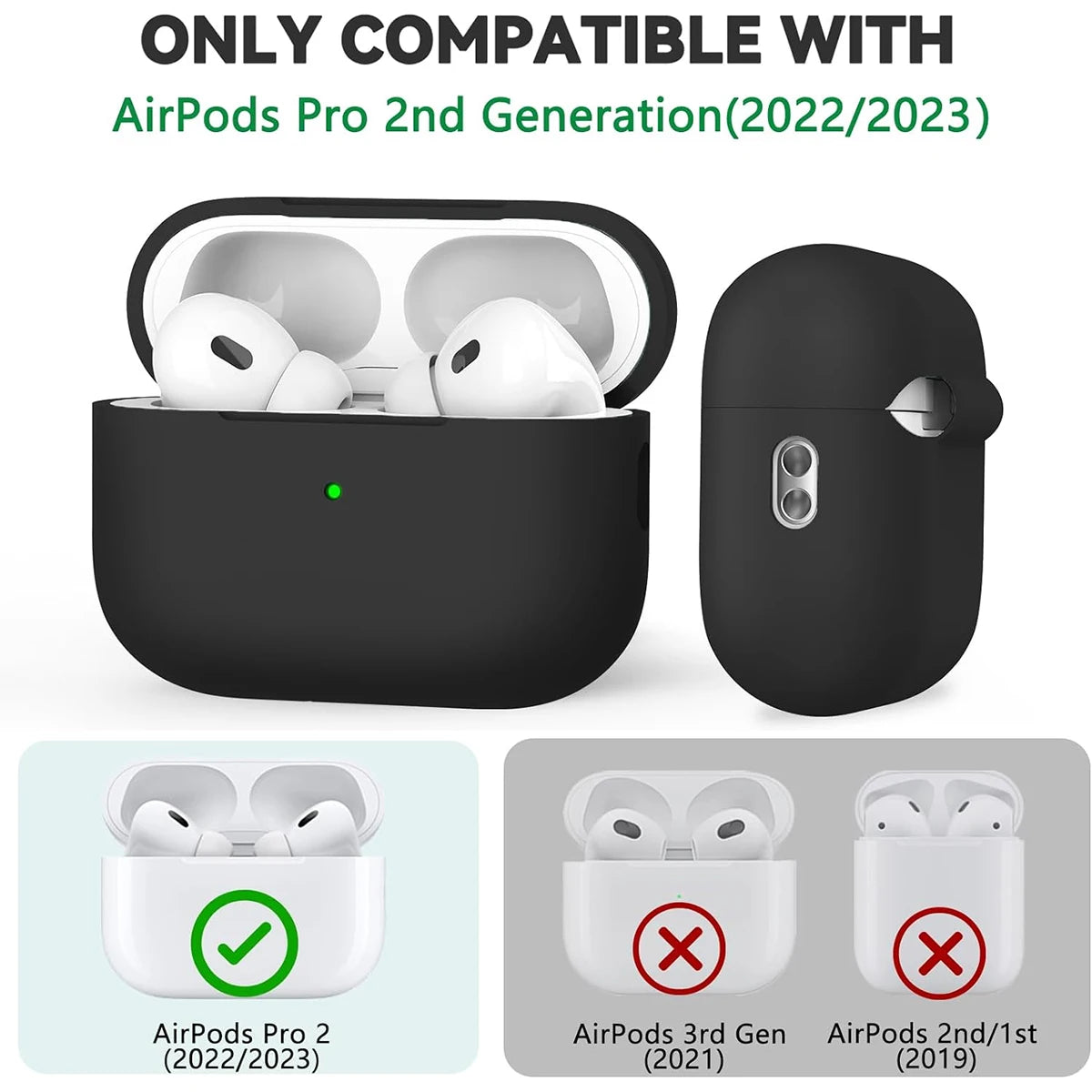 AirPods Pro Case Cover with Cleaner Kit,Soft Silicone Protective Case for Apple AirPod Pro 2nd/1st Generation Case for Women Men